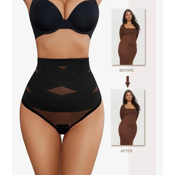 NEW Black Tummy Control Thong Shapewear Body Shaper M - Picture 2 of 7